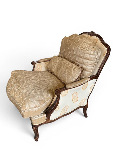 French Bergere Chair w/ Ottoman