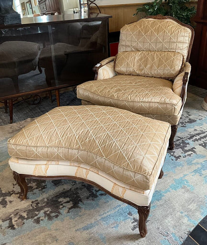 French Bergere Chair w/ Ottoman