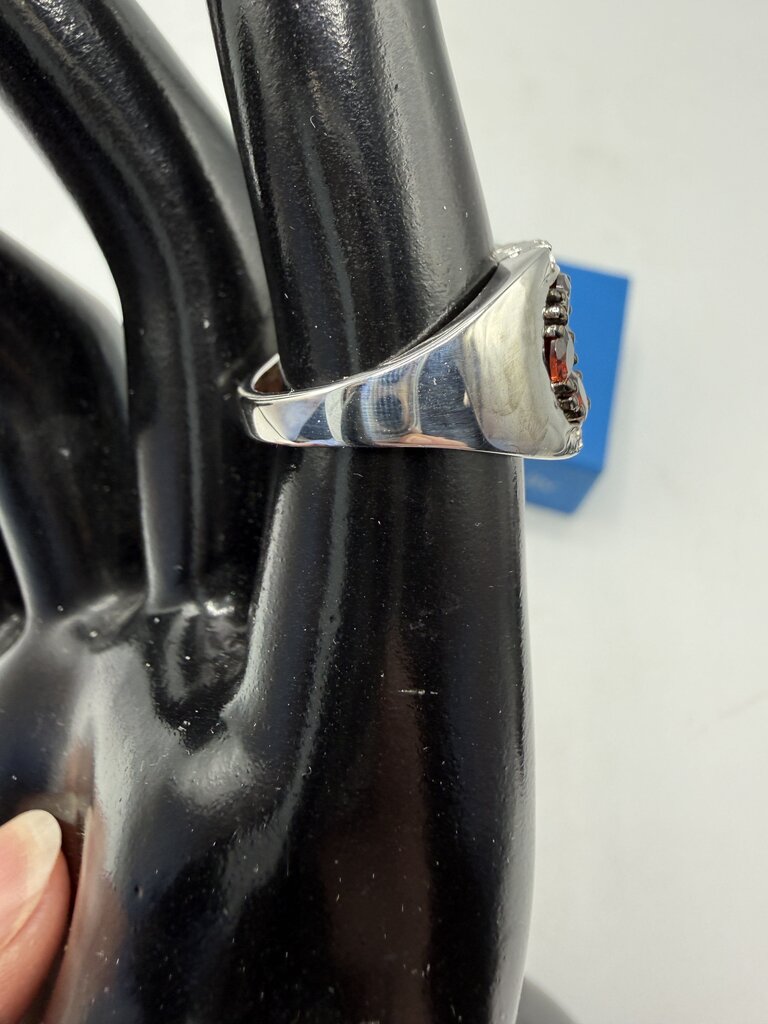 Red Garnet Rhodium Over Sterling Silver Ring 4 CTW size 7 /ro