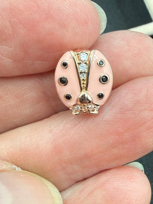 Authentic Pandora Reflexions Pink Ladybird Clip Charm 925 Rose Gold /ro