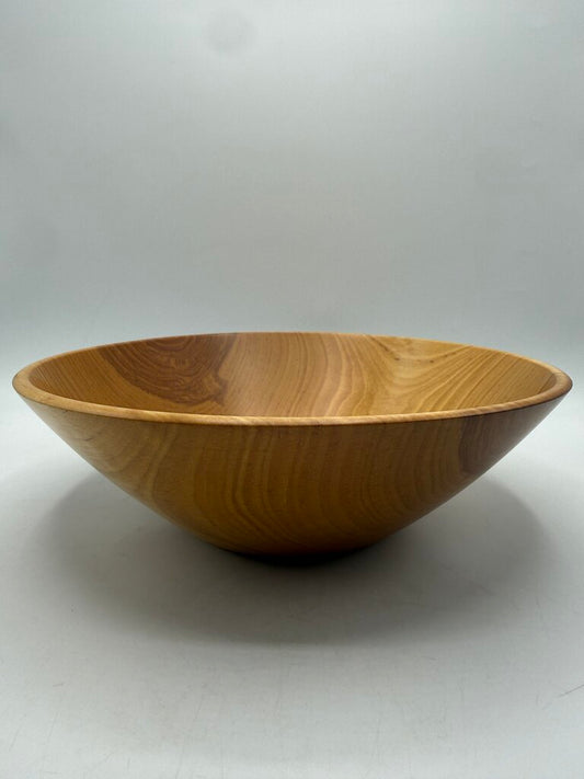 2002 Hand Turned Wood Birch Bowl Signed 11” dia. /ro
