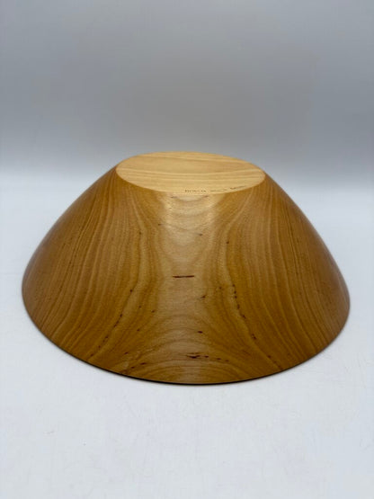 2002 Hand Turned Wood Birch Bowl Signed 11” dia. /ro