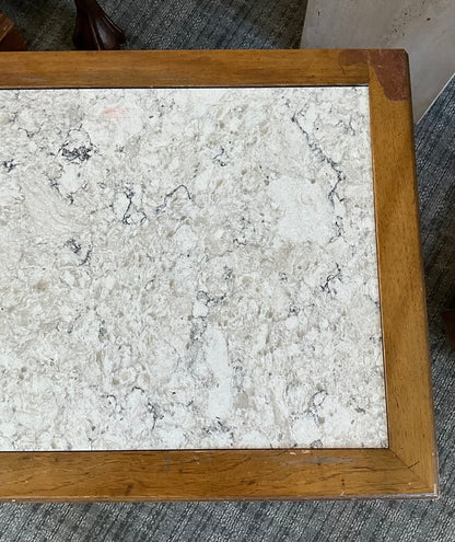 Vintage Mid-Century Modern Marble Top Storage Cabinet