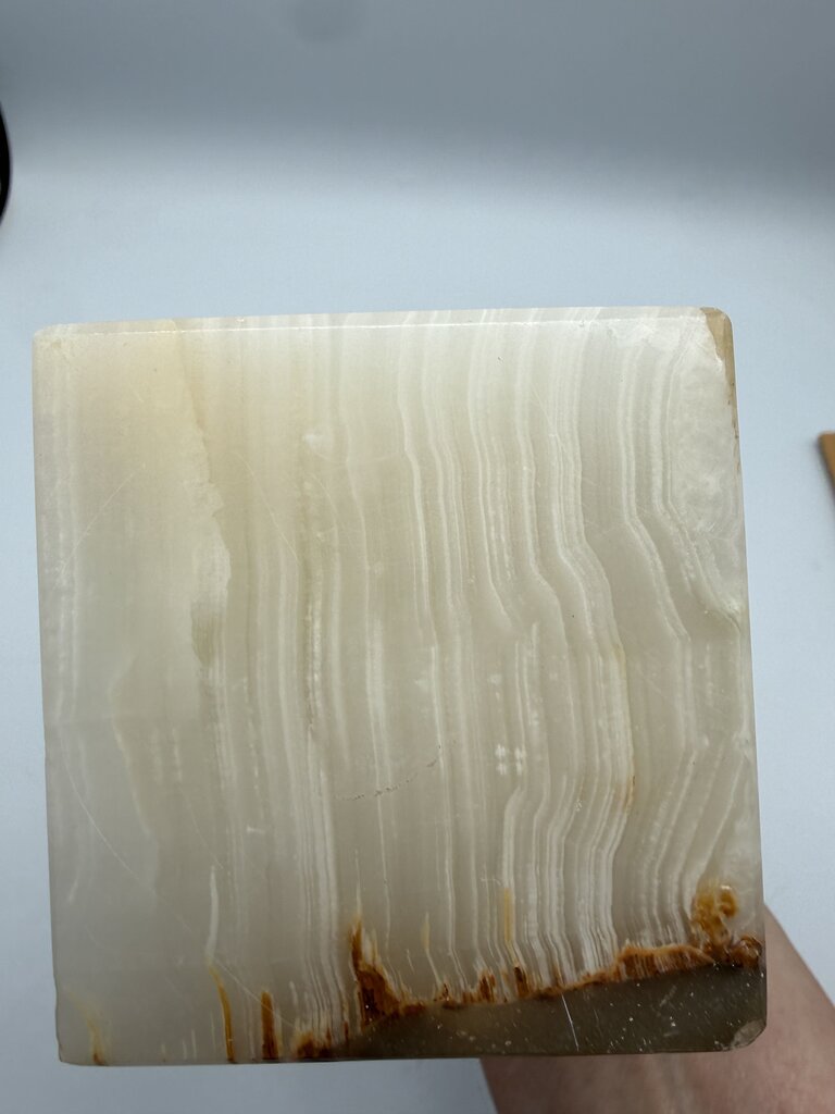 Natural White Onyx Marble Polished Octagon Obelisk Tower 10” /ro