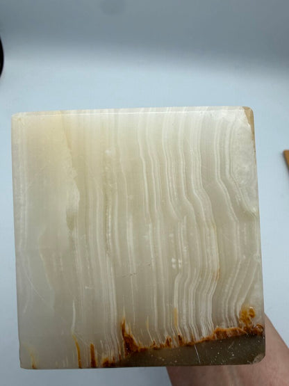 Natural White Onyx Marble Polished Octagon Obelisk Tower 10” /ro