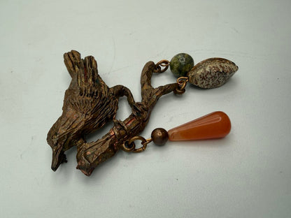 VTG Designer Kate Hines Bird on a Branch Brooch /ro