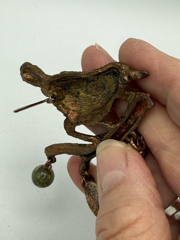 VTG Designer Kate Hines Bird on a Branch Brooch /ro