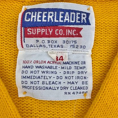 Vintage Cheerleader Supply Co.Inc. Yellow & Black Cheer Sweater Size 34 /cb