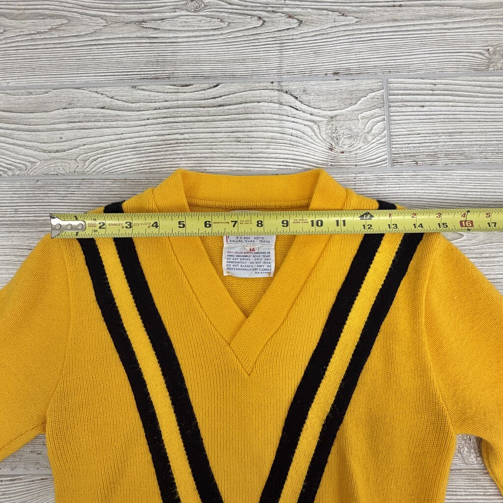 Vintage Cheerleader Supply Co.Inc. Yellow & Black Cheer Sweater Size 34 /cb
