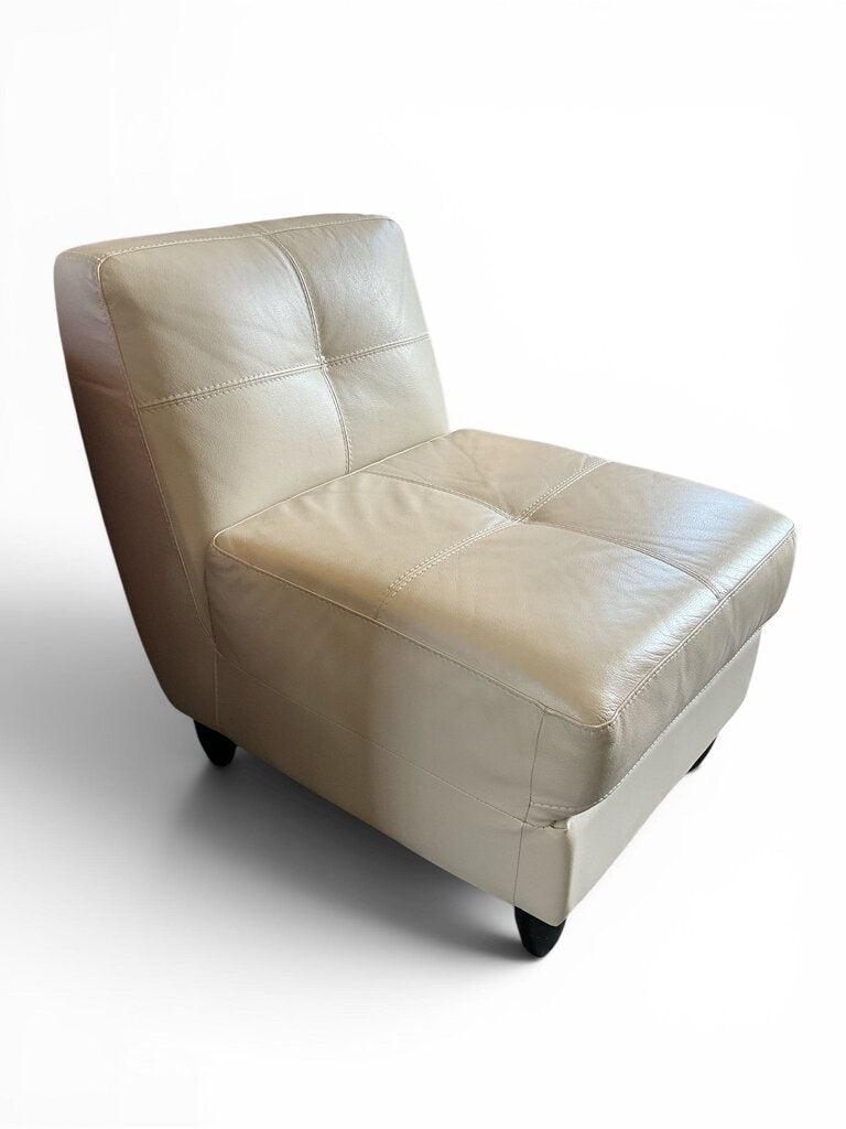 White Leather Accent Chair
