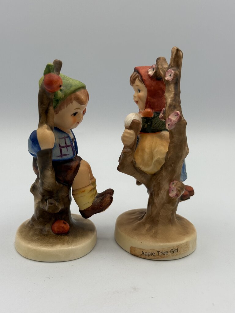 Vintage Hummel Figurines Apple Tree Girl & Boy 4” Tall /roh