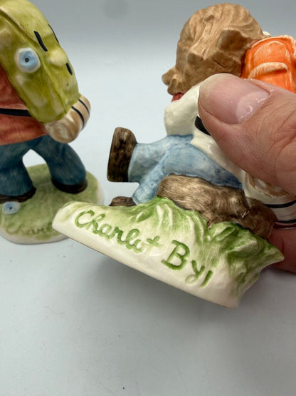 Rare Goebel Charlot Byj Figurines Backpack/Hiker Boy & Girl set /ro