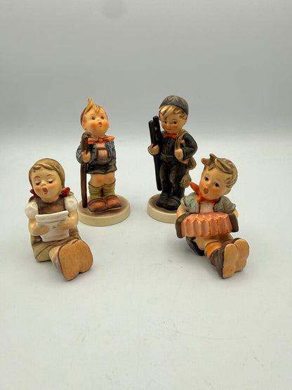 VTG lot of 4 Hummel Figurines Chimney Sweep, Hiker, Accordian, Singer /ro