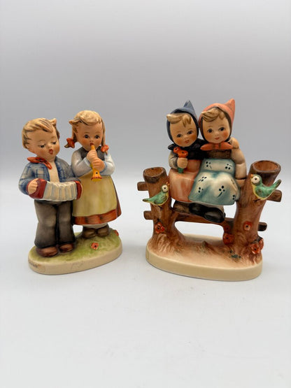 VTG set of 2 Goebel Hummel figurines Coquettes & Birthday Serenade /ro