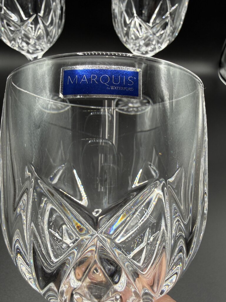 Set of 3 Waterford Marquis Brookside 8.5” Wine Goblets NWT /rw