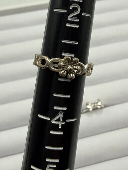 Lot of 4 SilverTone Rings Brighton, Pandora, Sterling variety sizes /ro