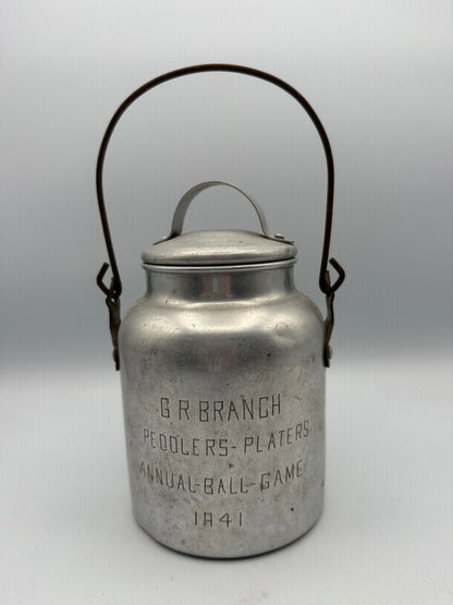 1941 Grand Rapids Peddlers VS. Platters Annual Ball Game Milk Jug /ro