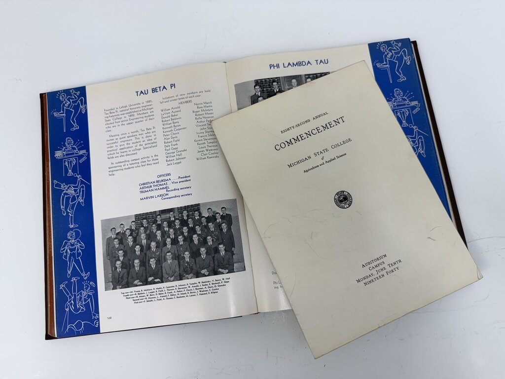 Vintage Michigan State College Yearbook Wolverine 1940 /rb