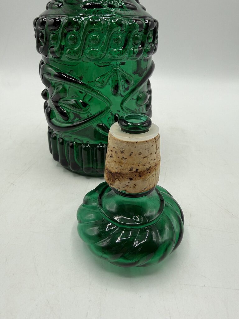 VTG Emerald Green Jim Beam Decanter w/Stopper /rw