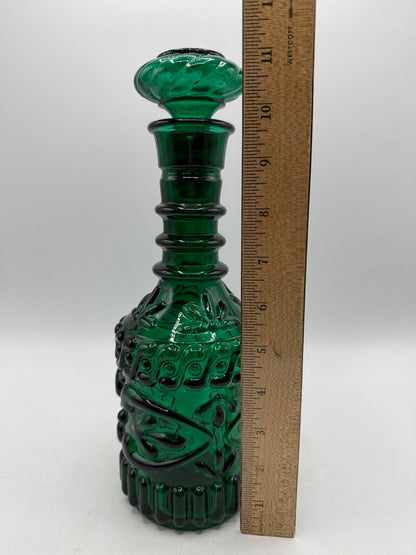 VTG Emerald Green Jim Beam Decanter w/Stopper /rw
