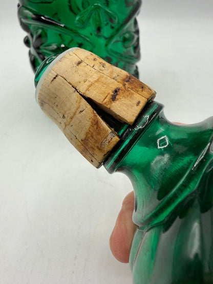 VTG Emerald Green Jim Beam Decanter w/Stopper /rw