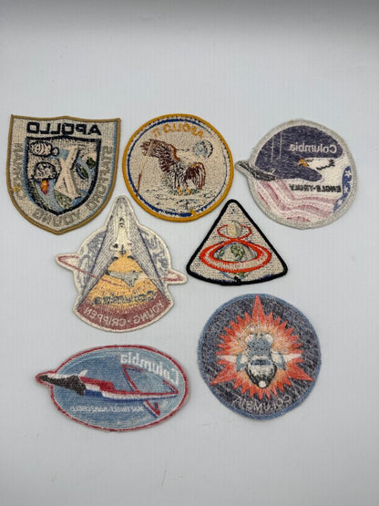 Lot of 7 Vintage NASA Apollo Columbia Embroidered Space Patches /ro