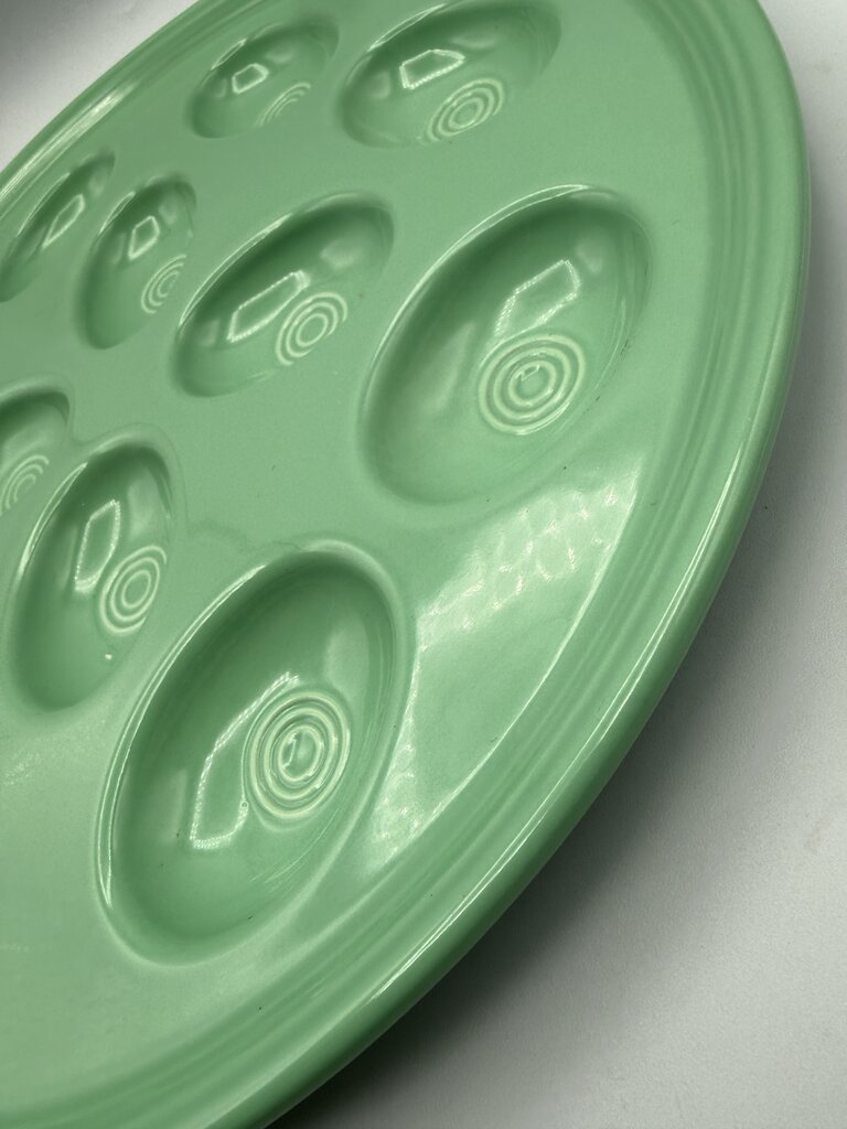 Retired Fiestaware Sea Mist Green Devil Egg Plate 13.25” /rb