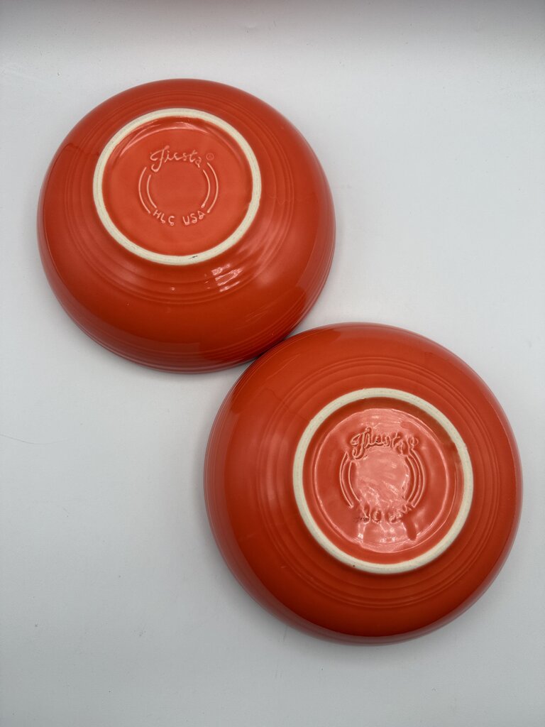 Fiestaware Poppy Orange Set of 2 Bistro Bowls 7” /rb