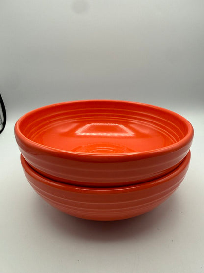 Fiestaware Poppy Orange Set of 2 Bistro Bowls 7” /rb
