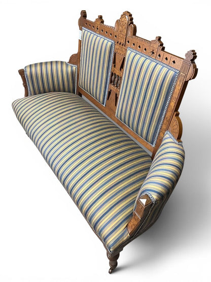Eastlake Styled Carved Settee