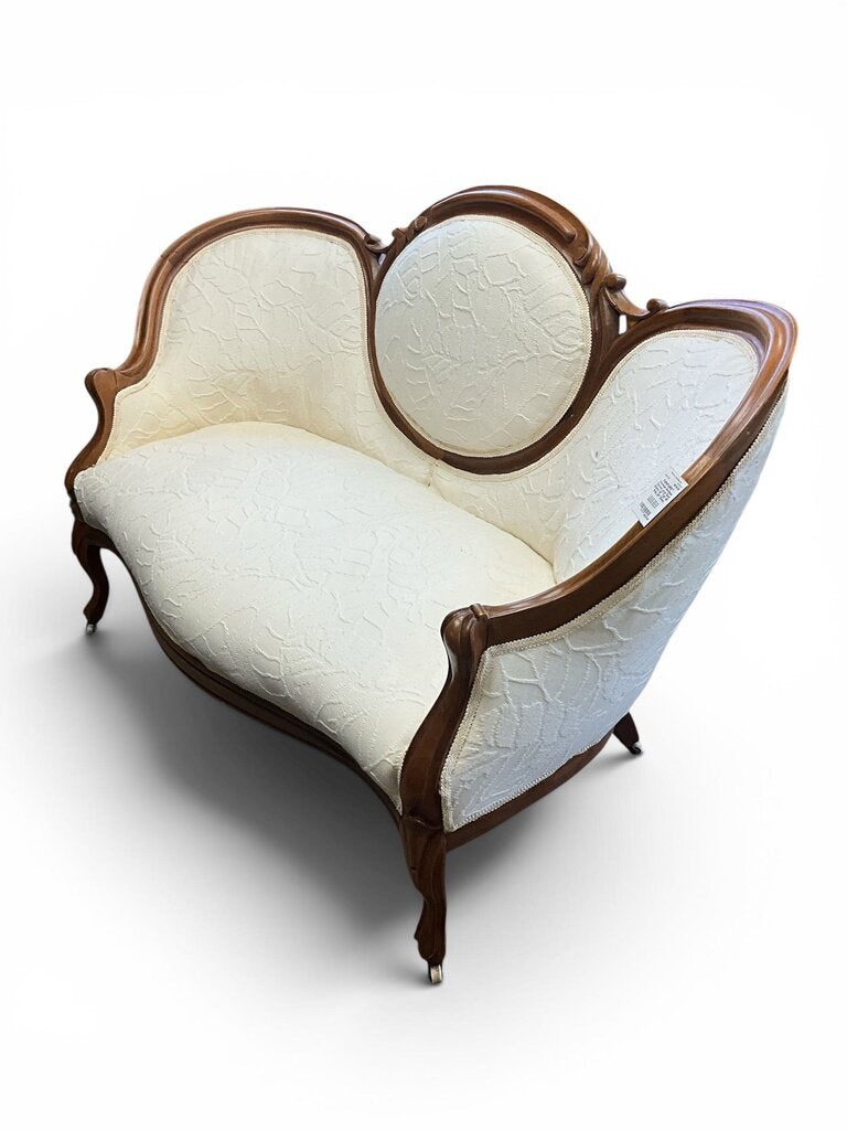 Victorian Antique Carved Love Seat (AS IS)