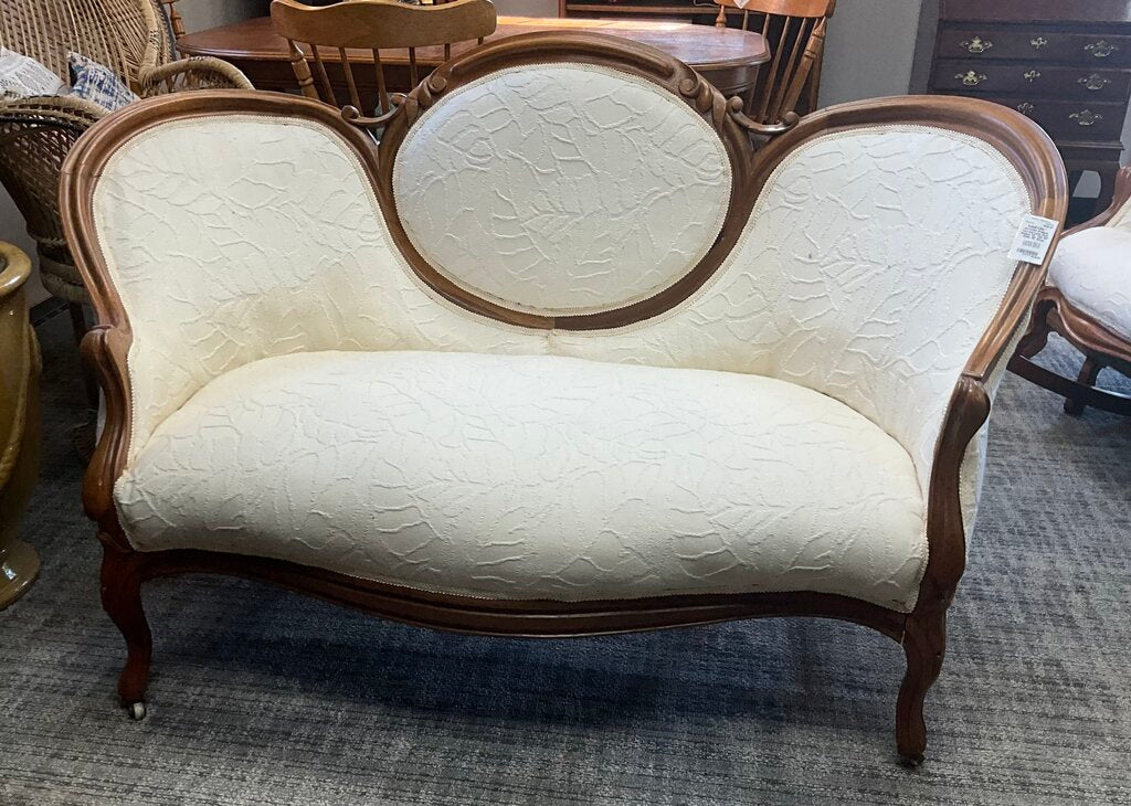 Victorian Antique Carved Love Seat