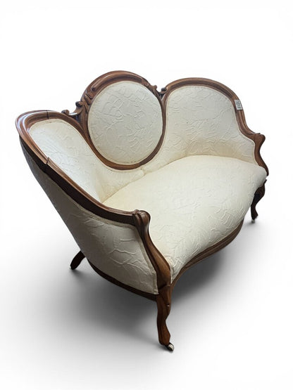 Victorian Antique Carved Love Seat (AS IS)