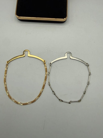 VTG Louis Roth Set of 2 Tie Bar Chain Gold/Silver Tone in box /ro