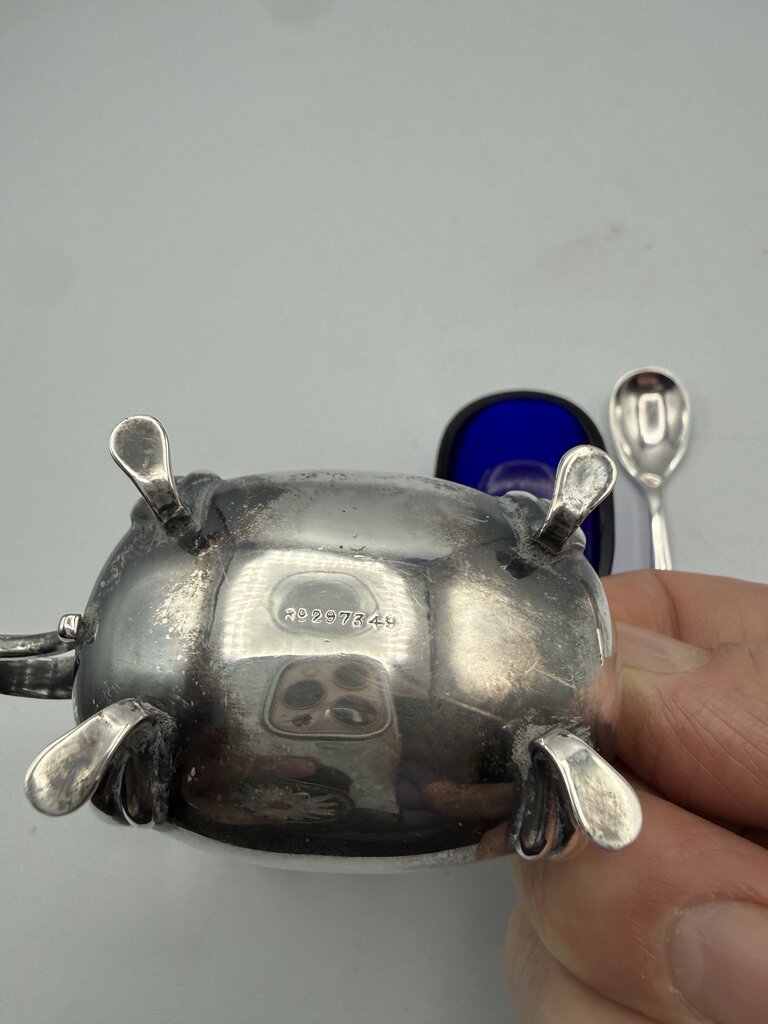 Estate lot of 6 Salt Cellars Nippon-Crystal-Silverplate /ro