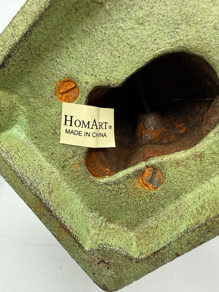 VTG HomArt Cast Iron White Puppy Dog Book Ends /rw
