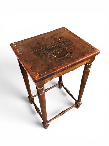 Set of Three Vintage Leather Top Nesting Tables