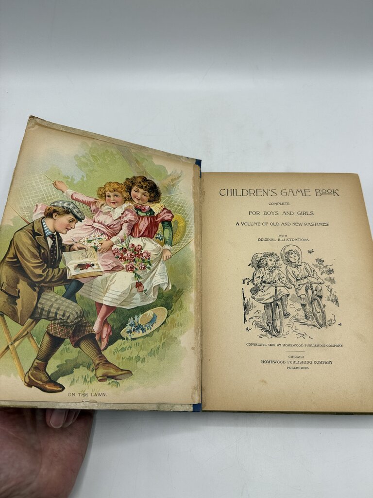 1902 Antique Children’s Game Book 240 Pages Illustrated /ro