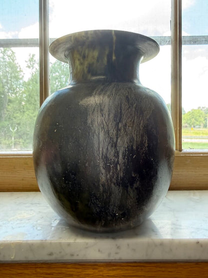 Hand Turned Alabaster Dark Green Vase 7” Tall /rw