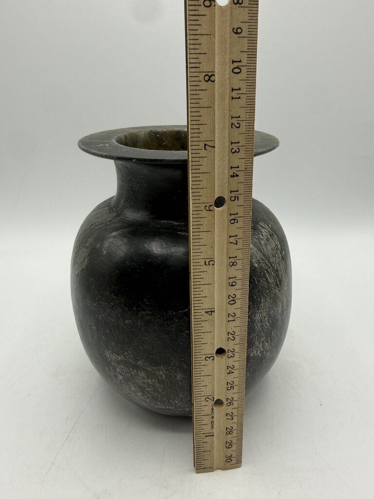 Hand Turned Alabaster Dark Green Vase 7” Tall /rw