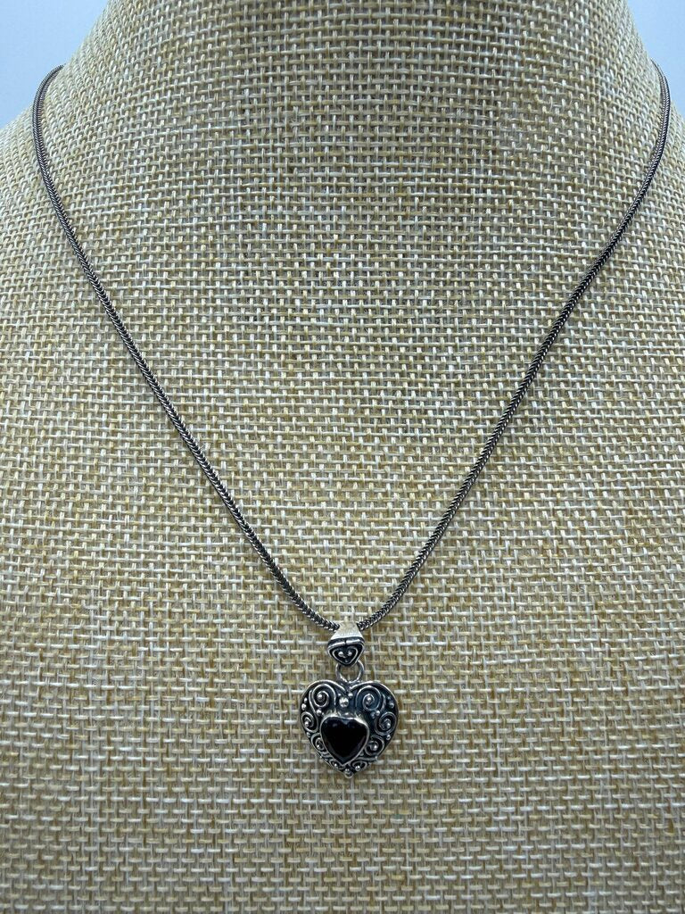 Retired Brighton Love Your Heart Crystal Heart Necklace 18” /ro