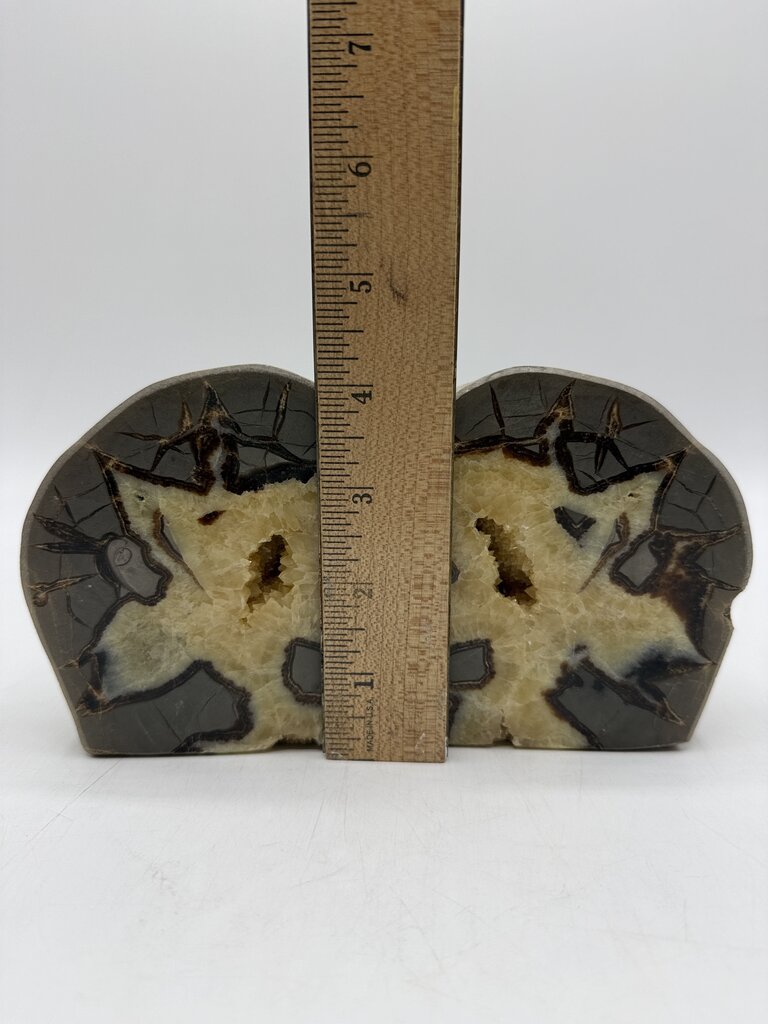 Agate Crystal Bookends w/Crystal Geode Centers Natural Colors /rw