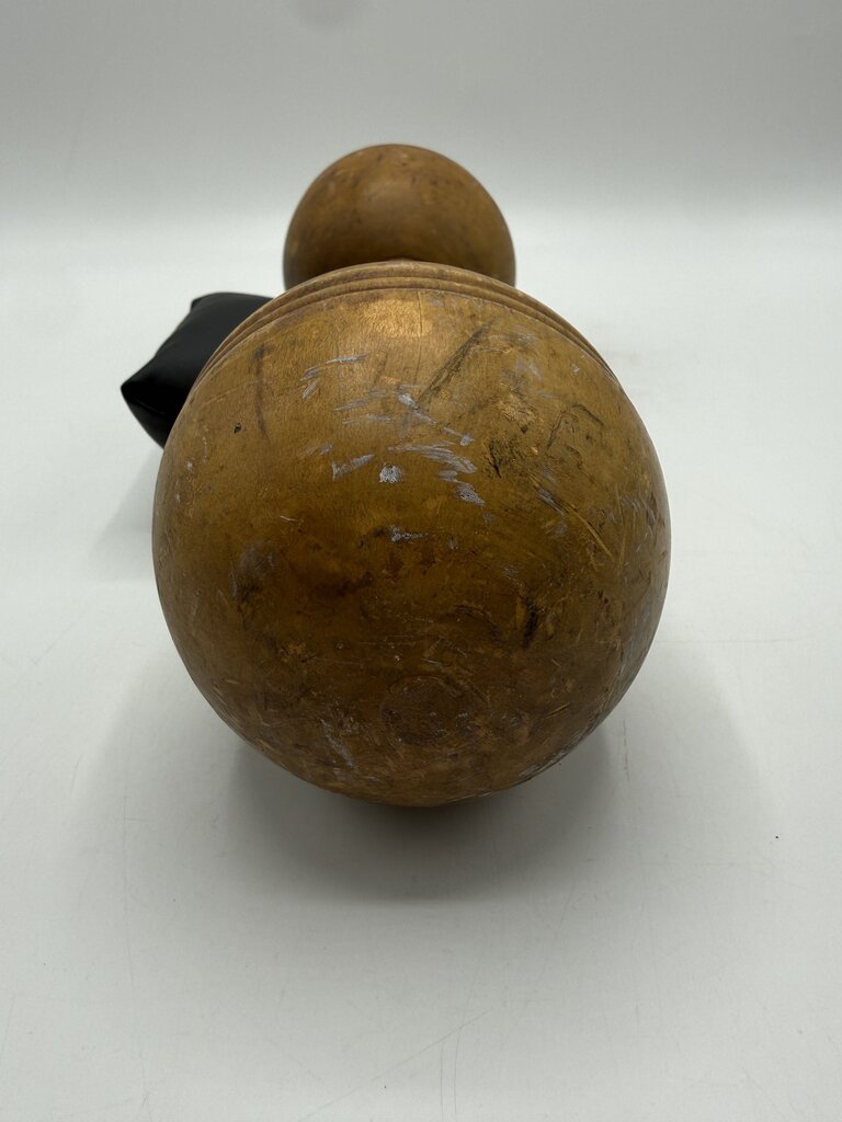 Antique Victorian Wood Dumbell 2 lbs. Decor /ro