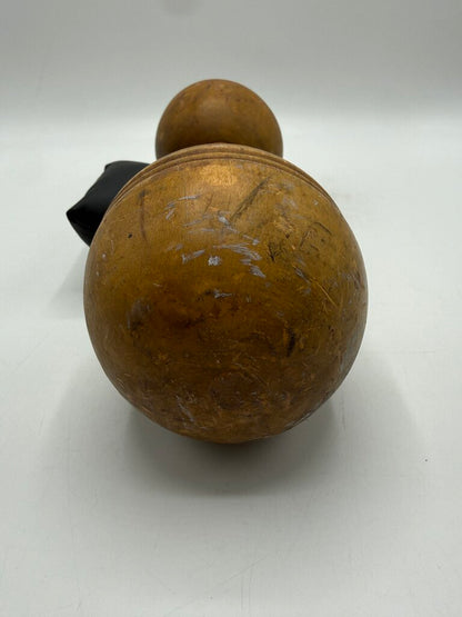 Antique Victorian Wood Dumbell 2 lbs. Decor /ro