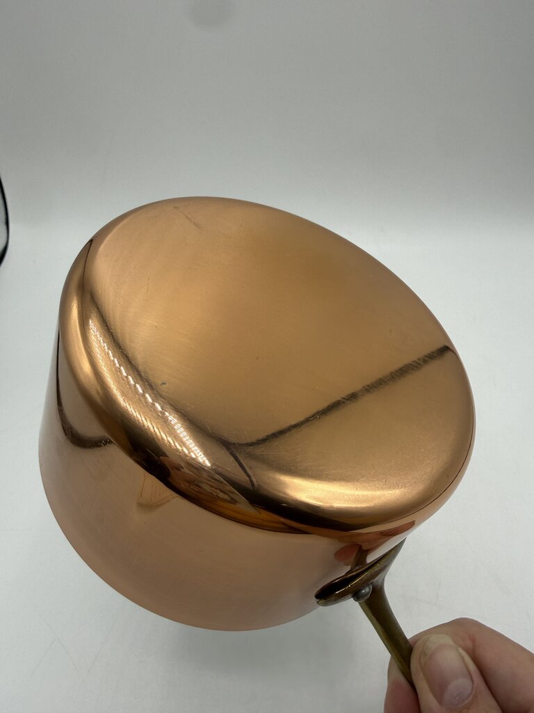 Small French Copper Cooking Pot 5” Clean /rw