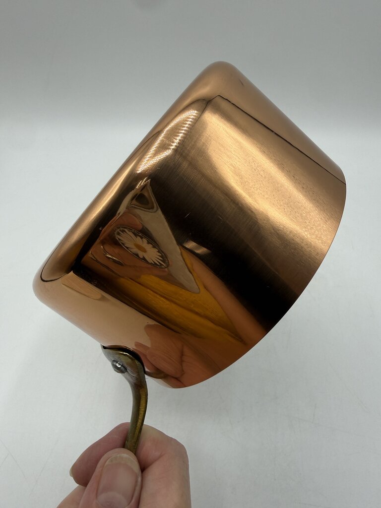 Small French Copper Cooking Pot 5” Clean /rw