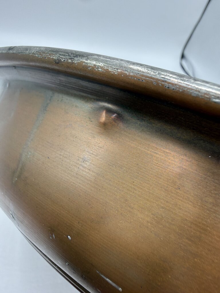 Antique Copper Colander Strainer 12” Display Farmhouse /rw