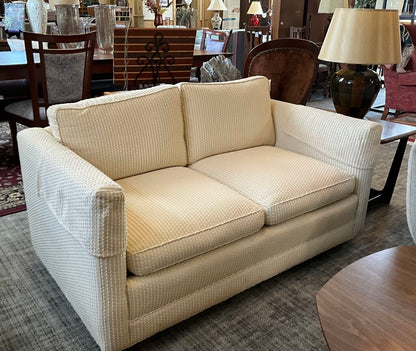 Mid-Century Cream Loveseat