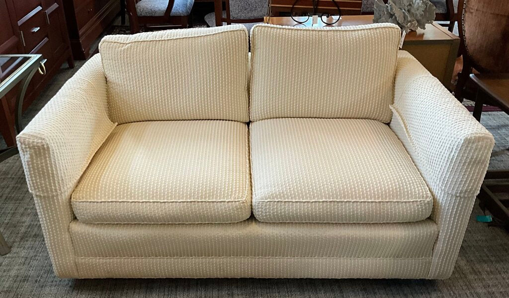 Mid-Century Cream Loveseat