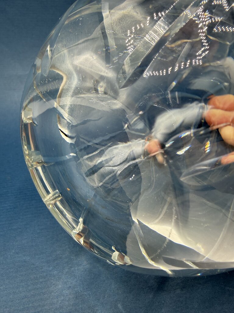 Heavy Cut Crystal Wine or Water Decanter Clear Glass /rw